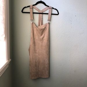 Bear Dance Faux Suede Jumper (overalls dress)